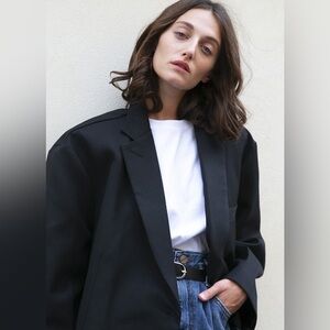 The Frankie Shop Oversized Boyfriend Blazer - Black
